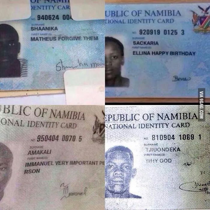 Funny Names On Id Cards
