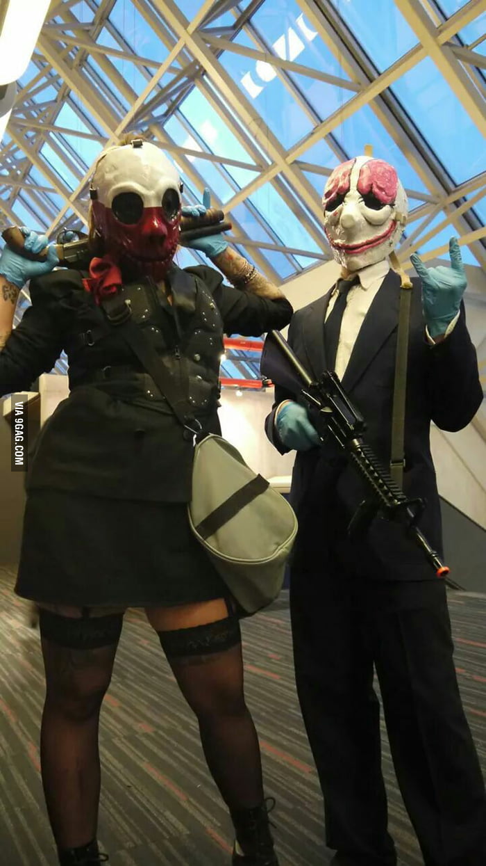 Me and my gf cosplay payday as hozton and she wolf 9GAG