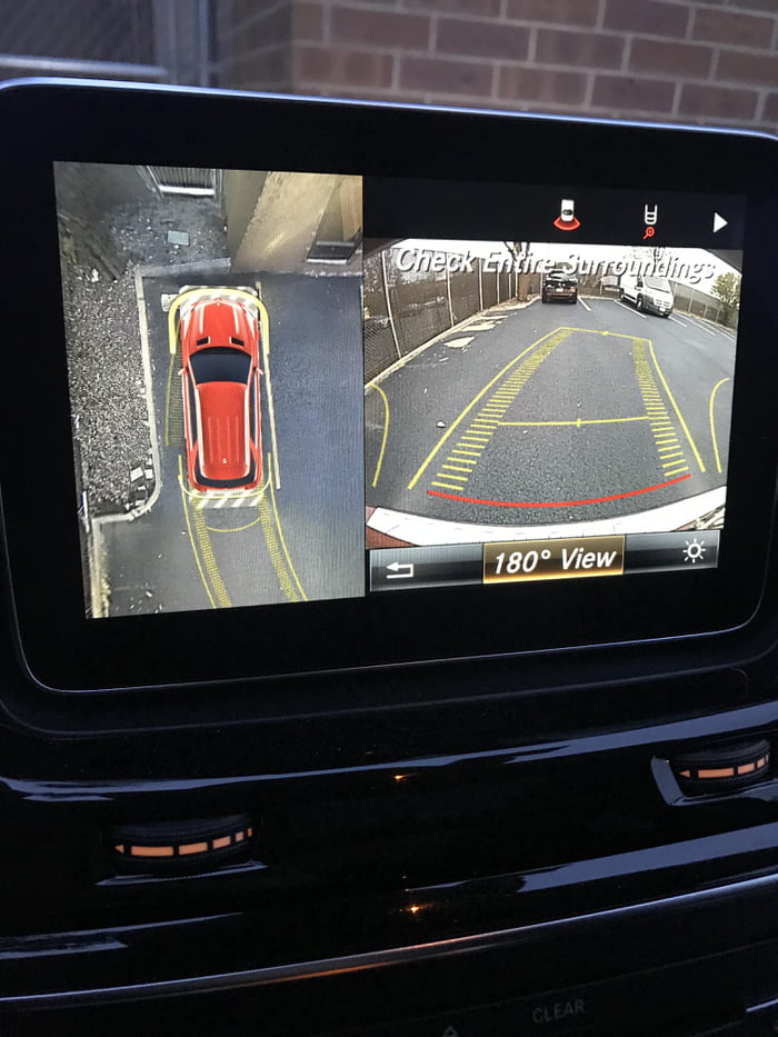 Mercedes backup camera shows overhead view - 9GAG