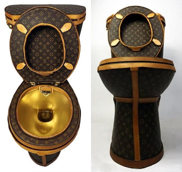 Louis Vuitton Toilet Is Now Available And It Is Made With 24 LV Bags And A Gold Plated Seat - 9GAG