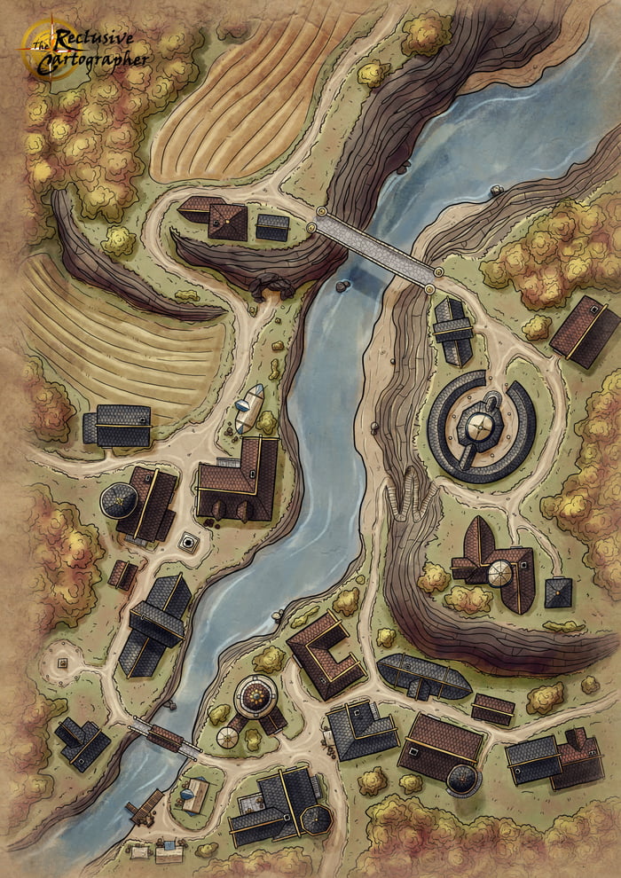 Dnd Map I Drew Over The Weekend An Elven Style Village. Feel Free To 