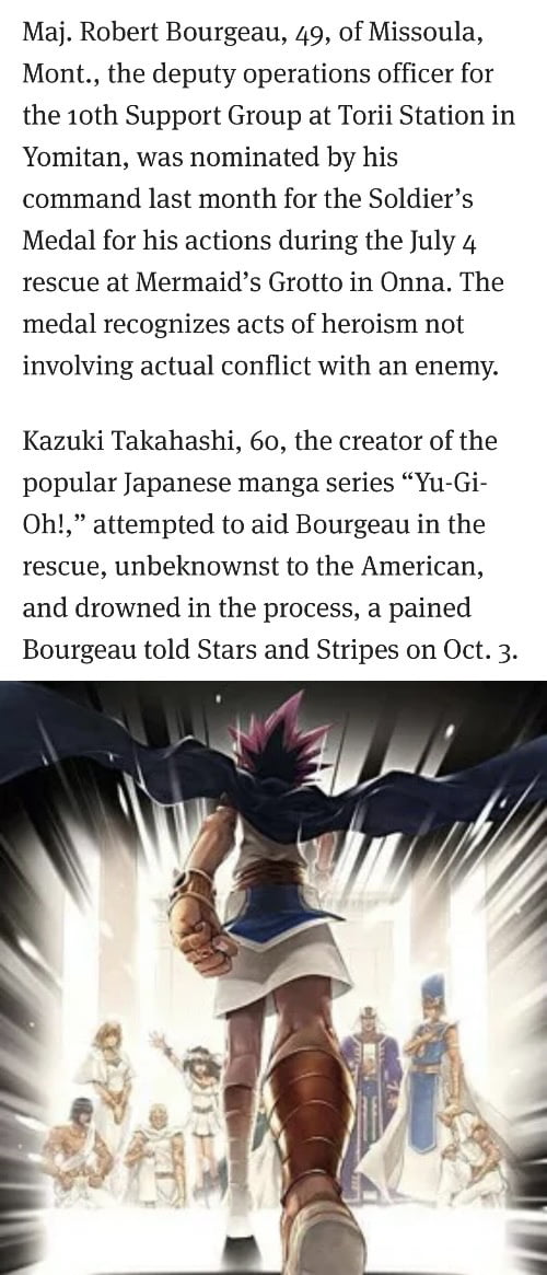 It Was Revealed That Kazuki Takahashi Yu Gi Oh Creator Died Trying To Save People From Drowning 