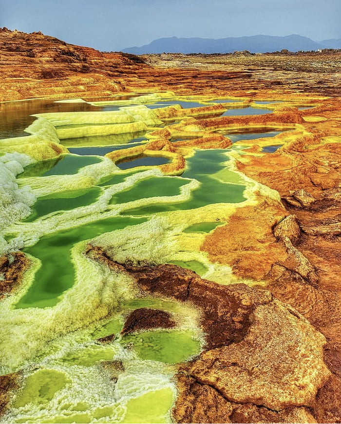 Dallol, Ethiopia. Colorful natural place created by the salt from the ...