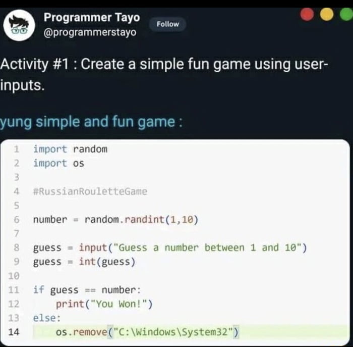 And y'all say python is useless - 9GAG