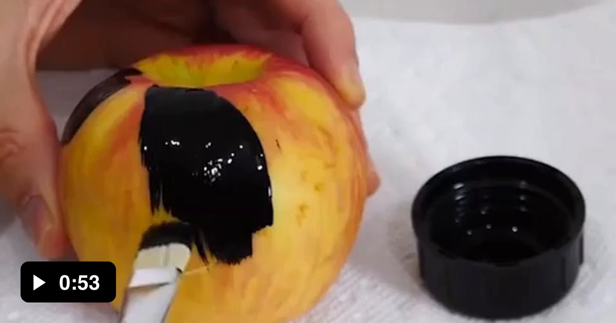 Painting an apple with the blackest paint that absorbs over 99.2 of