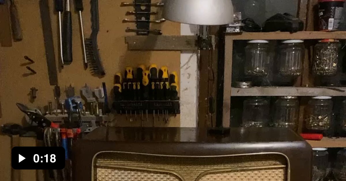 Old tube radio. Got a bluetooth receiver, plugged that in to the