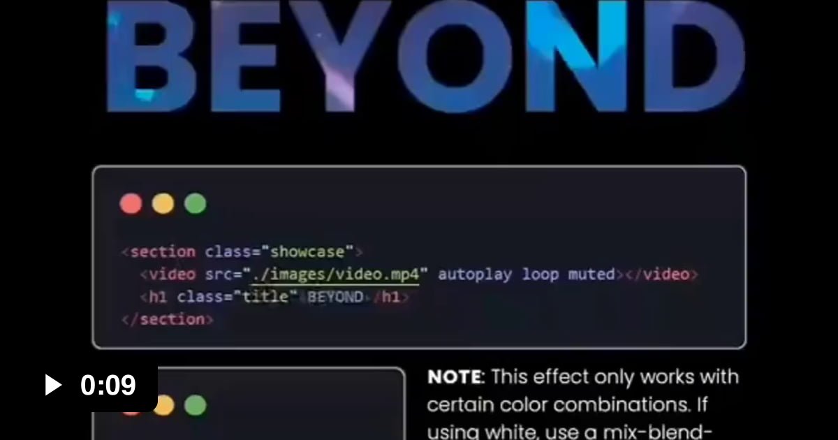 Text With Video Background In CSS 9GAG