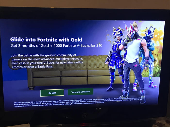 Offre xbox live fortnite