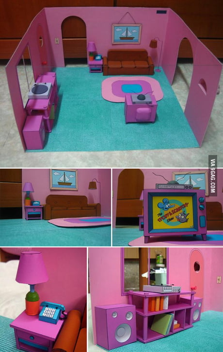 Just The Simpsons Living Room Made From Paper 9gag