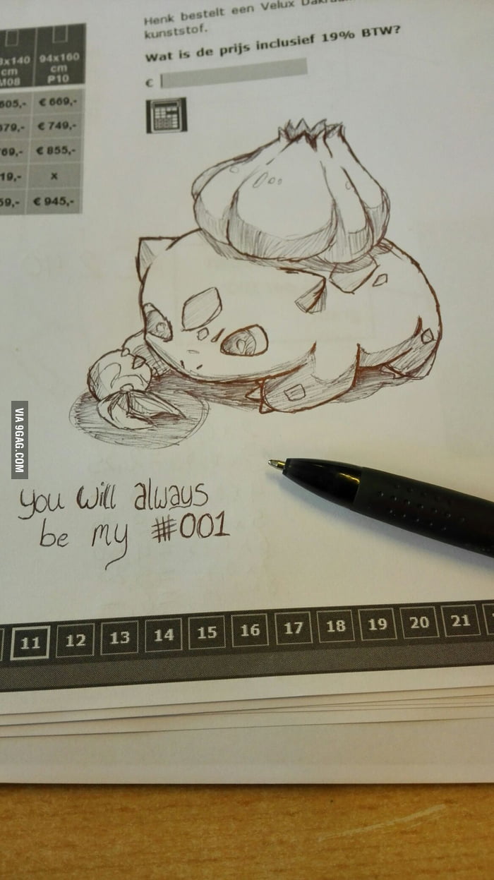 I drew this little guy in math class today - 9GAG