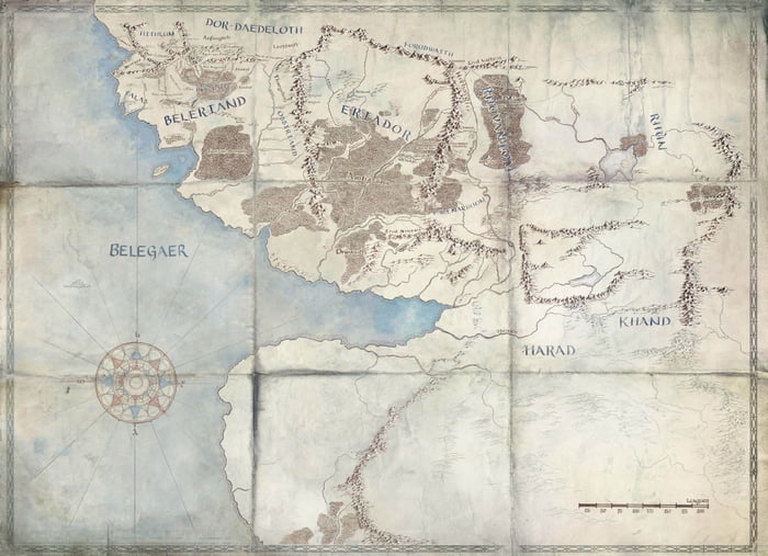 First Age Of Middle Earth Map First Age Middle-Earth Map - Lotr On Prime Map Edit. - 9Gag