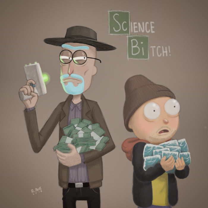Rick and Morty / Breaking Bad Fan art by Richard Bue. - 9GAG
