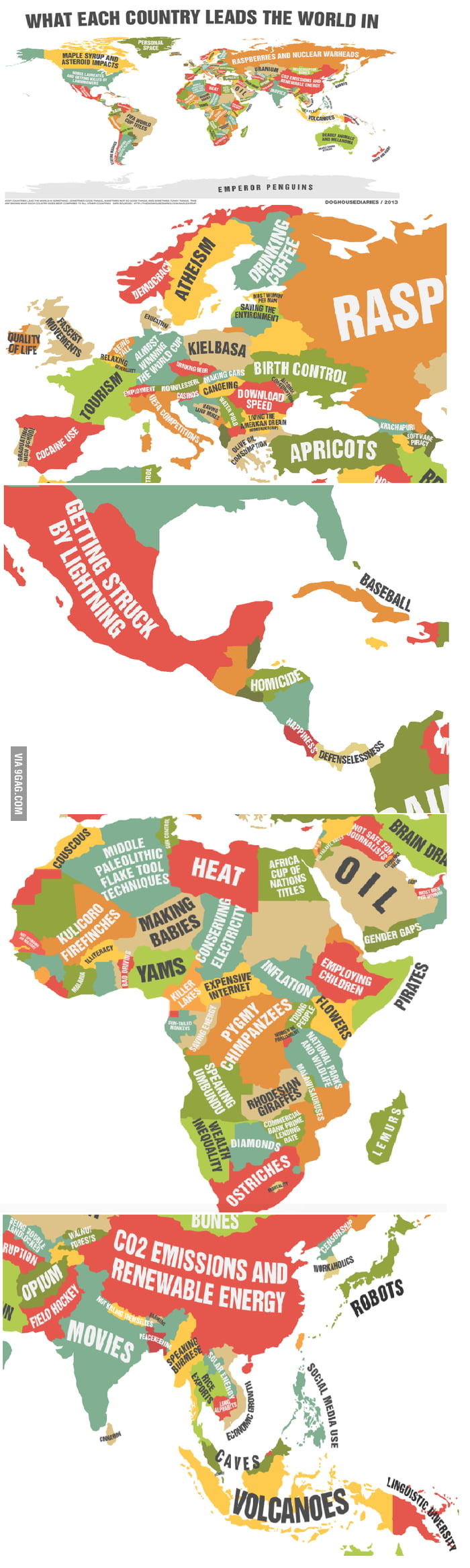 What Each Country Leads the World In - 9GAG