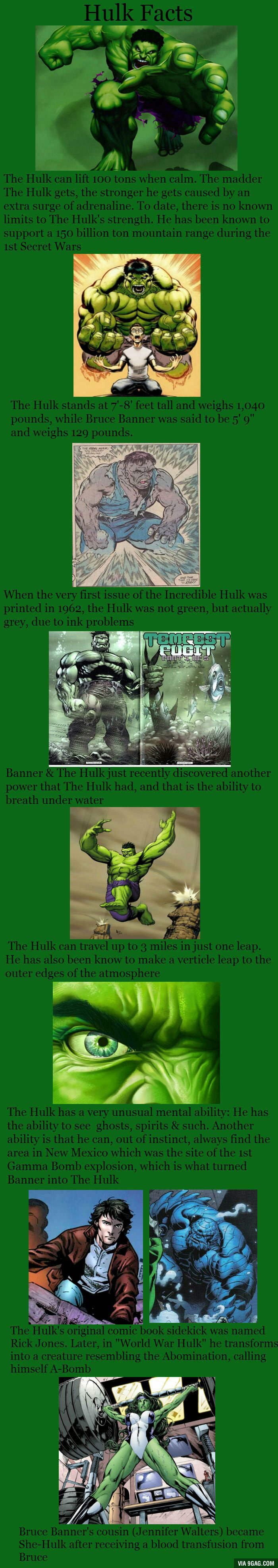 The Hulk facts - 9GAG