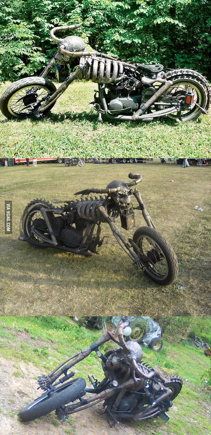 My dad built this motorcycle by himself, with scrap parts and his