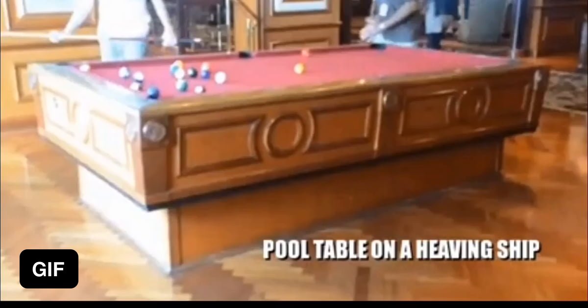 Pool table on a ship 9GAG