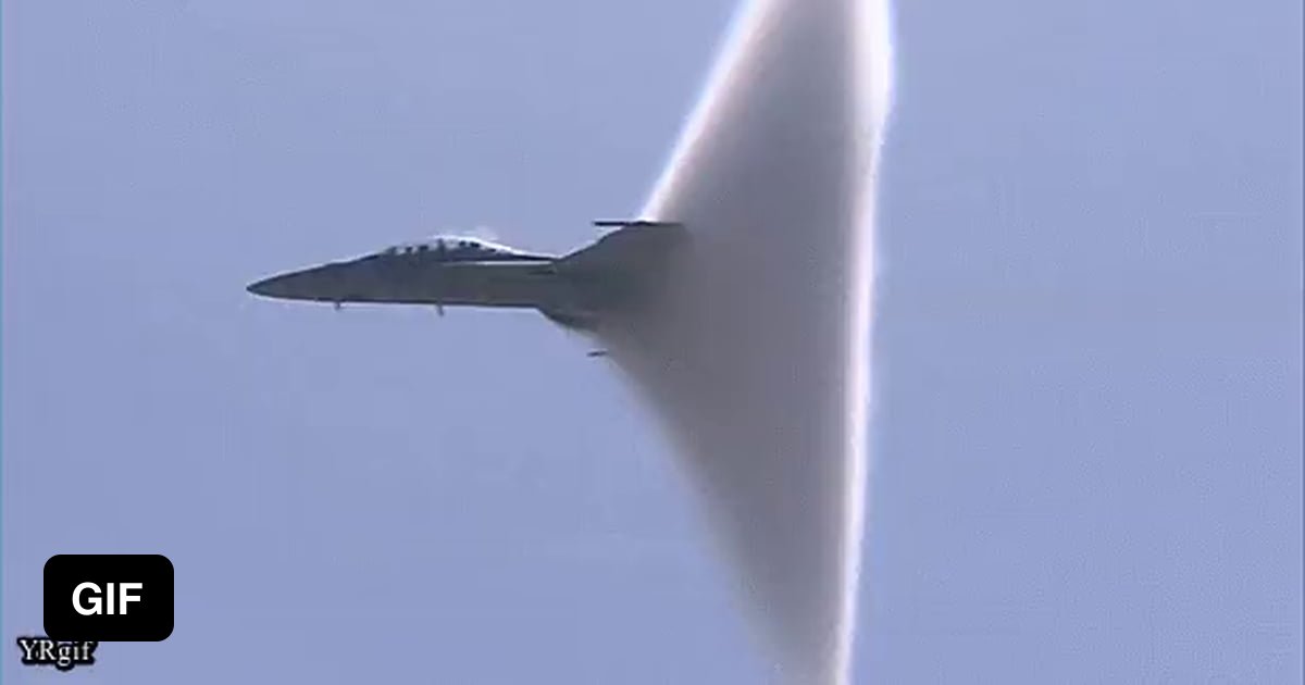 F-18 Hornet in a vapor cone. - 9GAG