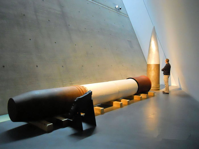 A Shell and a Cartridge of the Schwerer Gustav Rail-Canon from