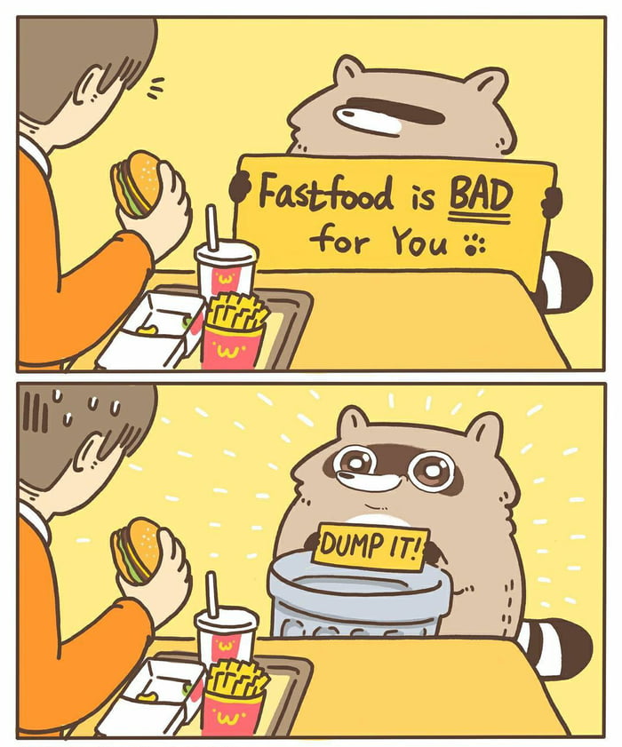 Trash panda collecting its trash - 9GAG