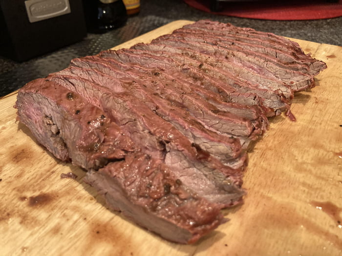 Got up early and grilled a marinated flank steak. Perfect for chopping up for salads and