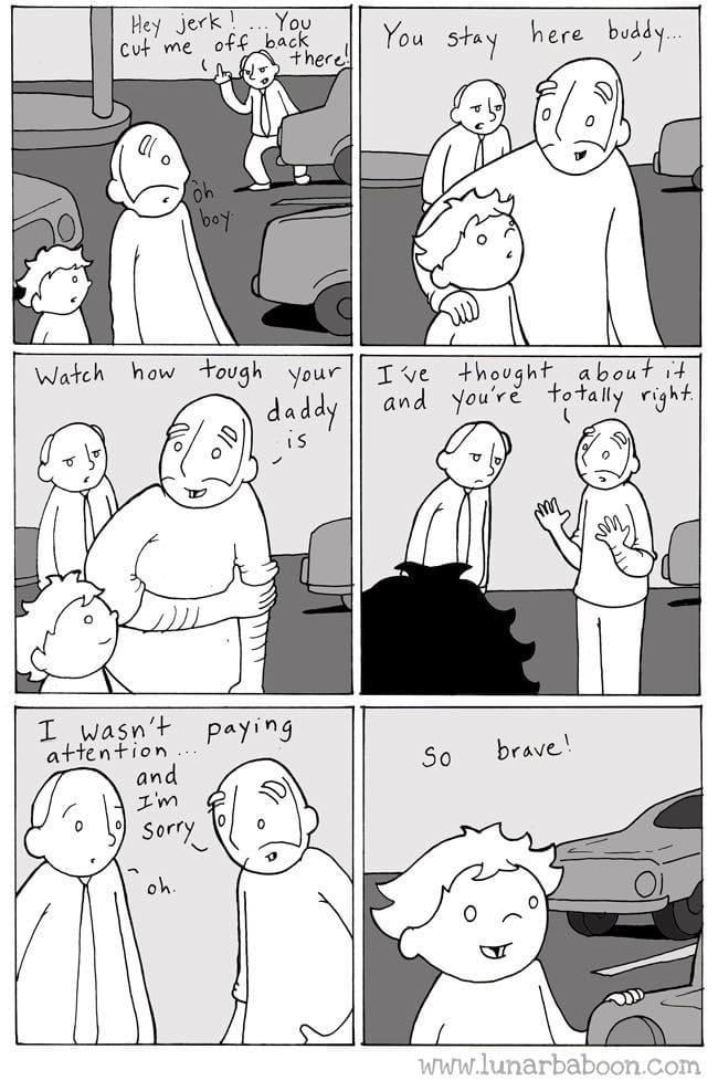 Wholesome dad teaches son about bravery - 9GAG