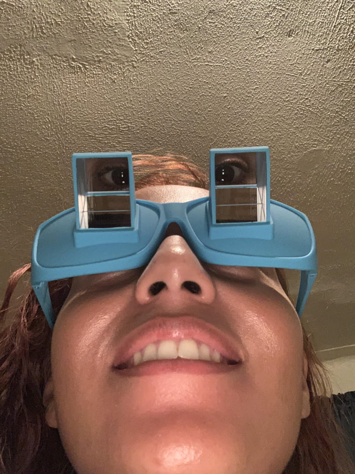 Prism Glasses allows you to read while laying down 9GAG