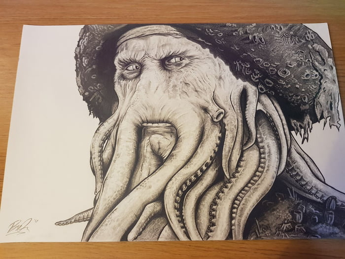 Davy Jones Realistic Drawingillustration for sale by pechane  Foundmyself