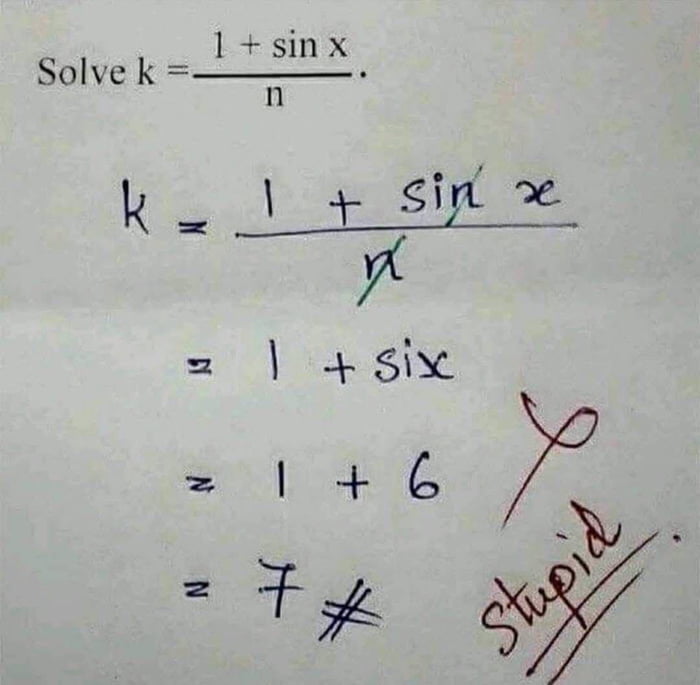 This student's math solution is technically correct, but mathematically ...