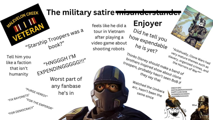 The military satire enjoyer starter pack - 9GAG