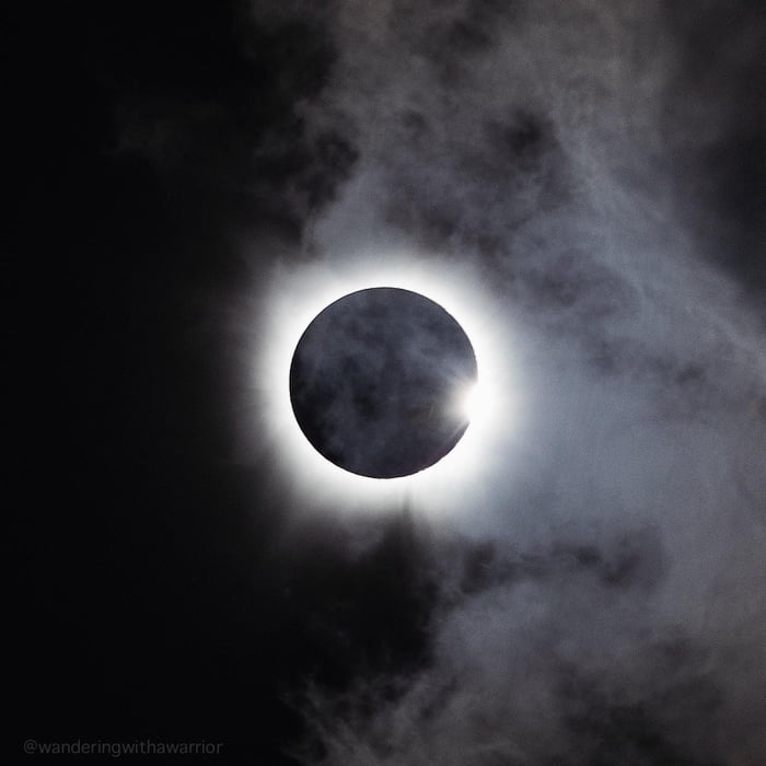 2024 Solar Eclipse through Texas clouds - 9GAG